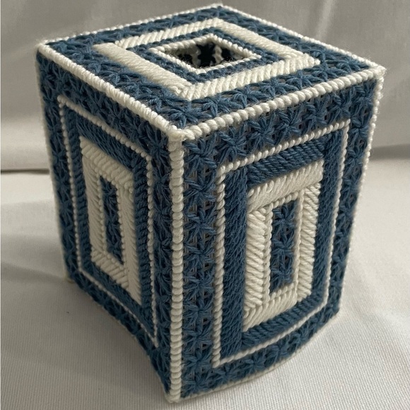 Set of 3 Handmade Needlepoint Plastic Canvas Tissue Box Cover multi color - Picture 13 of 14